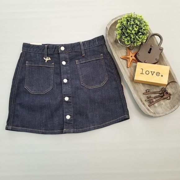 Denim & Supply dark wash button front skirt NWT    - Picture 1 of 7